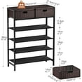 thumbnail image 2 of 5 Tier Shoe Storage Organizer with 2 Hand Woven Drawers, Dark Brown Shoe Rack for 16-20 Pairs of Shoes, Spacious and Sturdy Design for Entryway, Closet, Living Room, 2 of 7