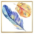 thumbnail image 1 of Designart Plume d'oiseau bleu coloré de l'aile ART MURAL À CADRE FLOTTÉ, 1 of 4