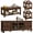 Walnut, variant on Buildhom Farmhouse TV Stand and Coffee Table Set of 4, Rustic Wood Entertainment Center with End Tables for Living Room, Walnut