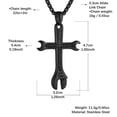 thumbnail image 6 of HZMAN Cross Necklace for Men Stainless Steel Bible Verse Philippians 4:13 I CAN DO ALL THINGS Wrench Cross Pendant Necklace (Black), 6 of 6