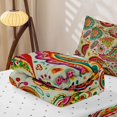 thumbnail image 5 of jejeloiu Vibrant Paisley Zipper Twin Comforter Sets with Fitted Sheet and 2 Pillowcases For Men Women,Artistic Print Zipper Bedding Set,Multi Color,Reversible,4 Pieces, 5 of 7