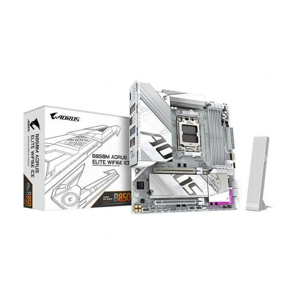 Aorus Ultra Durable B850M A ELT WF6E ICE Gaming Desktop Motherboard - AMD B850 Chipset - Socket AM5 - Micro ATX (b850maeltwf6eice)