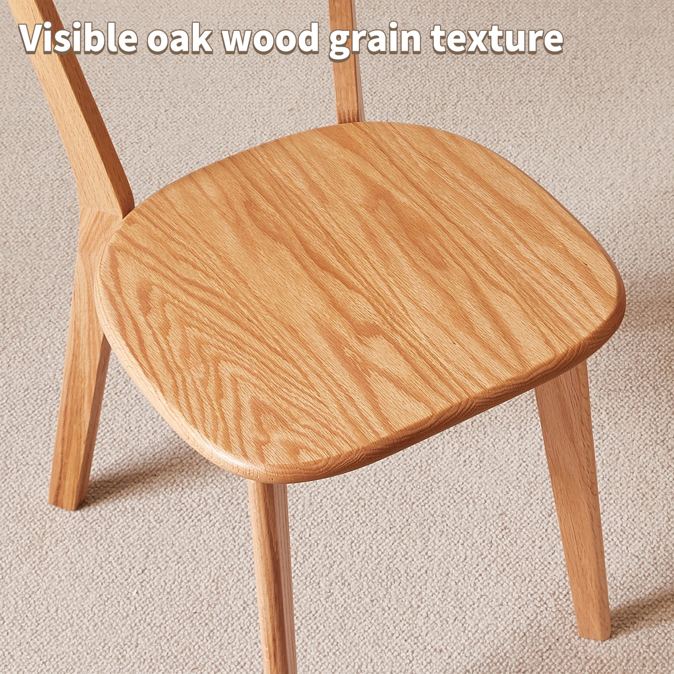 Noble House Set of 2 Solid Oak Dining Chairs, Wooden Side Chairs with Butterfly Backrest, Natural