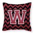 thumbnail image 1 of Almohada decorativa Caroline's Treasures Letra W Chevron granate 14 H x 14 W, 1 of 1