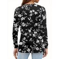 thumbnail image 4 of WTOBBY Women's Casual Loose Fit Floral Print Long Sleeve Hem Slit T-shirt Round Neck Top Fashionable Comfort Wear Soft Material Daily Outfit Essential for US Market Wardrobe,Black L, 4 of 5