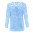 thumbnail image 4 of Sweaters For Women Floral Lace Patchwork Crewneck Knit Pullover Sweater Long Sleeve Casual Solid Color Top 5Xl Womens Sweaters, 4 of 6
