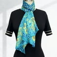 thumbnail image 6 of Wrapables Lightweight Vibrant Spring Chiffon Scarf, Peacock Blue, 6 of 6