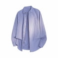 thumbnail image 1 of Blusa y camisa de manga larga con cuello vuelto para hombre, color liso, con botones y cuello vuelto, cárdigan de manga larga, blusa de poliéster para hombre, 1 of 4