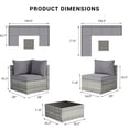 thumbnail image 3 of 7 Piece Patio Furniture Sets, Outdoor Wicker Patio Conversation Set with Table, Modern Rattan Woven Sofa Set for Garden, Yard, 3 of 7