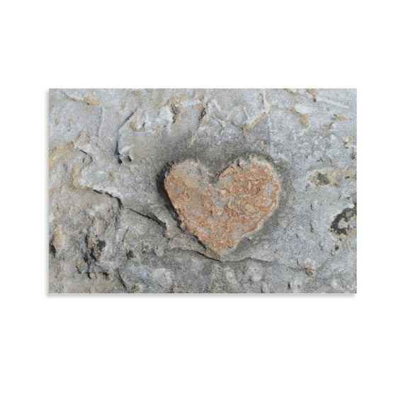 Stone Heart Poster Decorative Painting Canvas Wall Art Living Room Posters Bedroom Painting,Unframe-style,28×41inch (70×105cm)