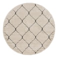 thumbnail image 3 of Unique Loom Rabat Shag Collection Area Rug - Fractured (8' Round Ivory/Gray), 3 of 7