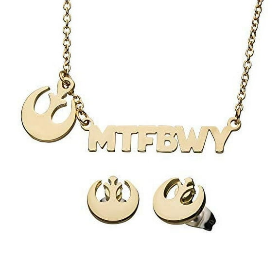 Star Wars May The Force Be with You Necklace and Earrings Set