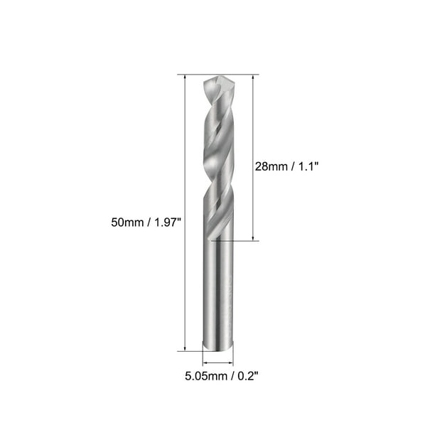 5.05mm Solid Carbide Drill Bit Straight Shank for Stainless Steel