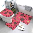 thumbnail image 3 of Bathroom Rugs Sets 3 Piece - Chocolate Biscuit Print Absorbent Non Slip Bath Mats, U-Shape Toilet Lid Cover, Contour Mat, Soft Washable Shower Mats Bath Rug Mat for Bathroom Tub Toilet, 3 of 7