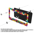 thumbnail image 3 of 2PC Autism Awareness License Plate Prame Aluminum Rust-Proof Auto Parts License Plate Decorative Screws Fit Standard 2 Holes 1 U.S. License Plate, 12.2x 6.3 Inch, 3 of 7