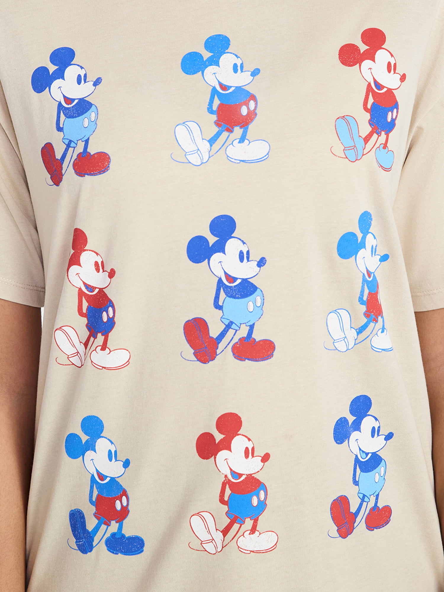 Mickey Mouse Women's Americana Graphic Tee with Short Sleeves, Sizes XXS-XXL
