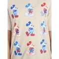thumbnail image 4 of Mickey Mouse Women's Americana Graphic Tee with Short Sleeves, Sizes XXS-XXL, 4 of 5