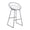 Gray, variant on Set of 2 Nordic Industrial Counter Height Bar Stools, Curved Hollow Metal Frame Bar Stools with Padded Waterproof Faux Leather Seat, Rubber Floor Protectors for Kitchen Island Home Bar Cafe
