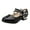 Black, variant on Girls Dress Shoes-Mary Jane Shoes for Girls Low Heel Princess Rhinestone Butterfly Pumps