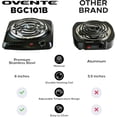 thumbnail image 4 of OVENTE Encimera eléctrica de un solo quemador de 1000 W con placa caliente de bobina de acero inoxidable de 6 pulgadas, luz indicadora de control de temperatura de 5 niveles, estufa de cocina compacta, 4 of 8