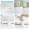 thumbnail image 4 of No Hook Shower Curtain, Sage Green Black Ombre Shower Curtains for Bathroom with See Through Top Window, Modern Abstract Striped Gradient Waterproof & Washable Bath Curtain 60"x72", 4 of 9