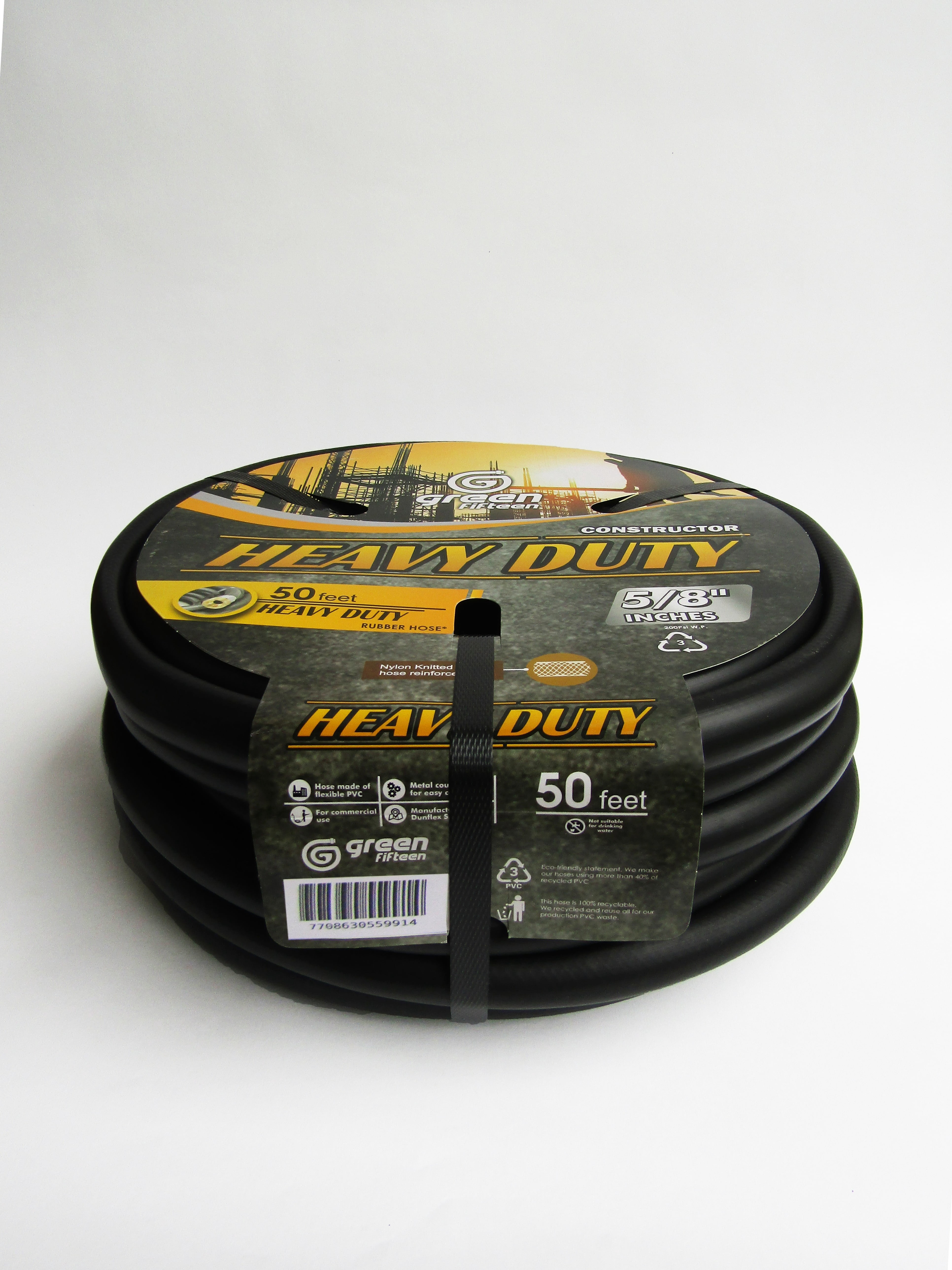 Greenfifteen 5/8" x 50 Ft Heavy Duty Commercial Grade Garden Hose