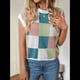 thumbnail image 4 of Suéter de Verano para Mujer, de Punto, con Cuello Redondo, Mangas y Bloques de Color, Azul Pavo Real, Talla XL, 4 of 9