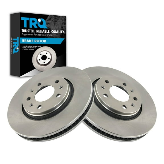 TRQ Front Brake Rotors Set Vented Fits Select 2003-2005 Cadillac CTS 2003-2004 Seville 2005-2008 STS