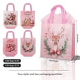 thumbnail image 6 of 40pcs Christmas-themed gift bags, pink non-woven waterproof party gift bags, printed with Santa Claus and fawn patterns, suitable for wedding, carnival night, Thanksgiving, 6 of 9