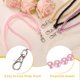 thumbnail image 3 of Cordón de perlas Uxcell, Lanyard para insignias ID, Cadena para teléfono celular, Soporte de llaves, Llavero elegante, Rosa, 3 of 6