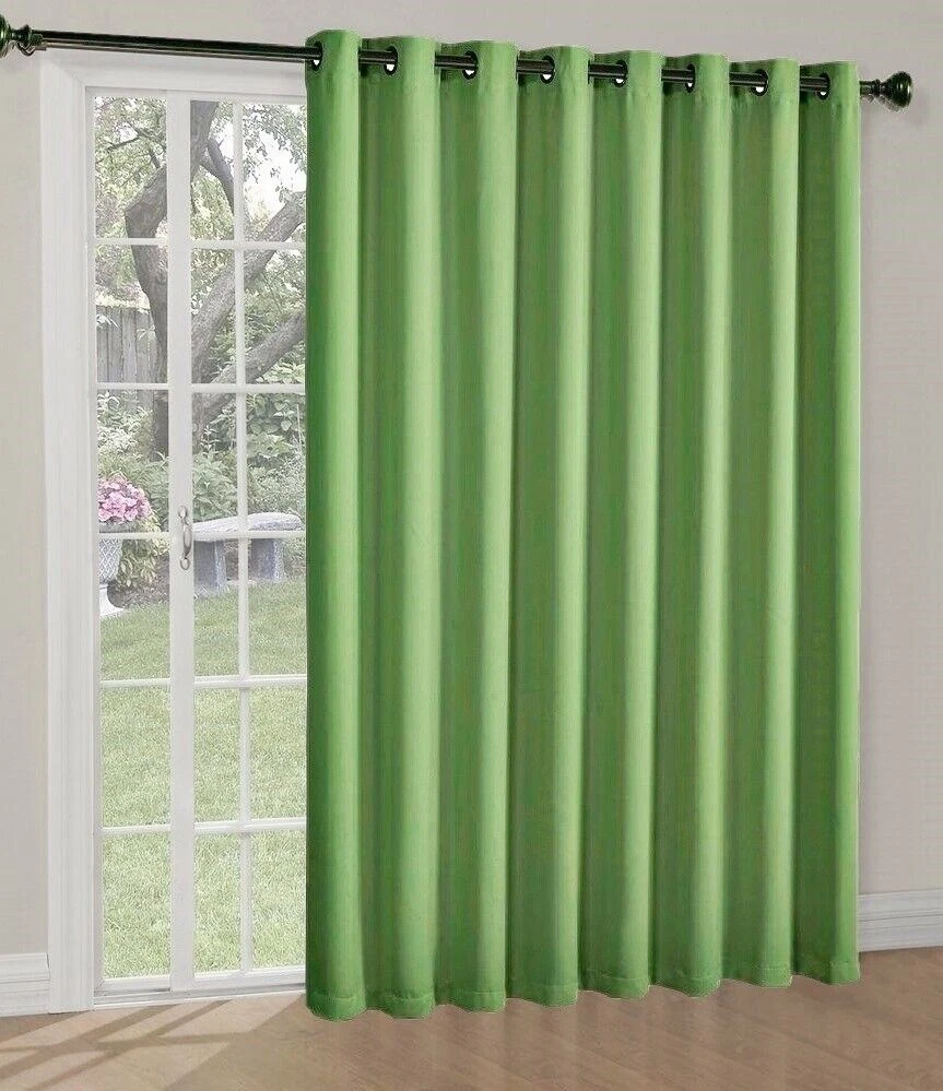 Gorgeous Home Linen Versatile K100 Lime Green Thermal Blackout Patio Door Window Grommet Curtain Extra Wide Room Divider 100" Wide X 84" Length 1Pc