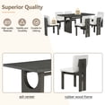 thumbnail image 6 of Harper & Bright Designs 7 Pieces Retro Dining Set for 6, Wood Rectangular Table with Designed Trestle Base and 6 Upholstered Chairs for Dining Room and Kitchen, Grey, 6 of 18
