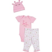 Gerber Newborn Girls' 3 Piece Giraffe Bo