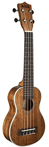 Kala KA-SLNG Mahogany Soprano Long Neck Ukulele Bundle with Hard Case, Tuner, and Polishing Cloth