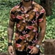 thumbnail image 4 of Camisa Hombre Top de camisa de manga corta con solapa y hebilla de impresión digital 3D de y ocio para hombre (Black, XL), 4 of 5