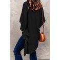 thumbnail image 1 of ABPHQTO Kimono alto y bajo elegante negro para mujer, 1 of 5