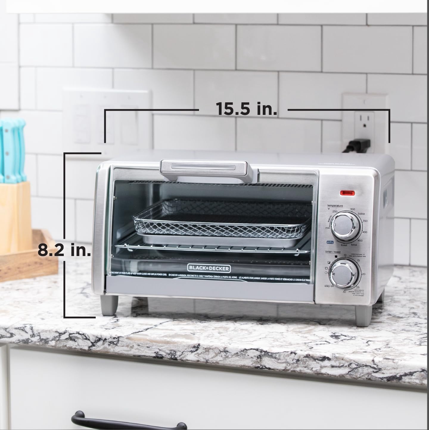 Crisp 'N Bake Air Fry Toaster Oven, Medium Capacity, 5-in-1 Multifunctional Countertop Convection Oven with EvenToast Technology for Healthy Cooking