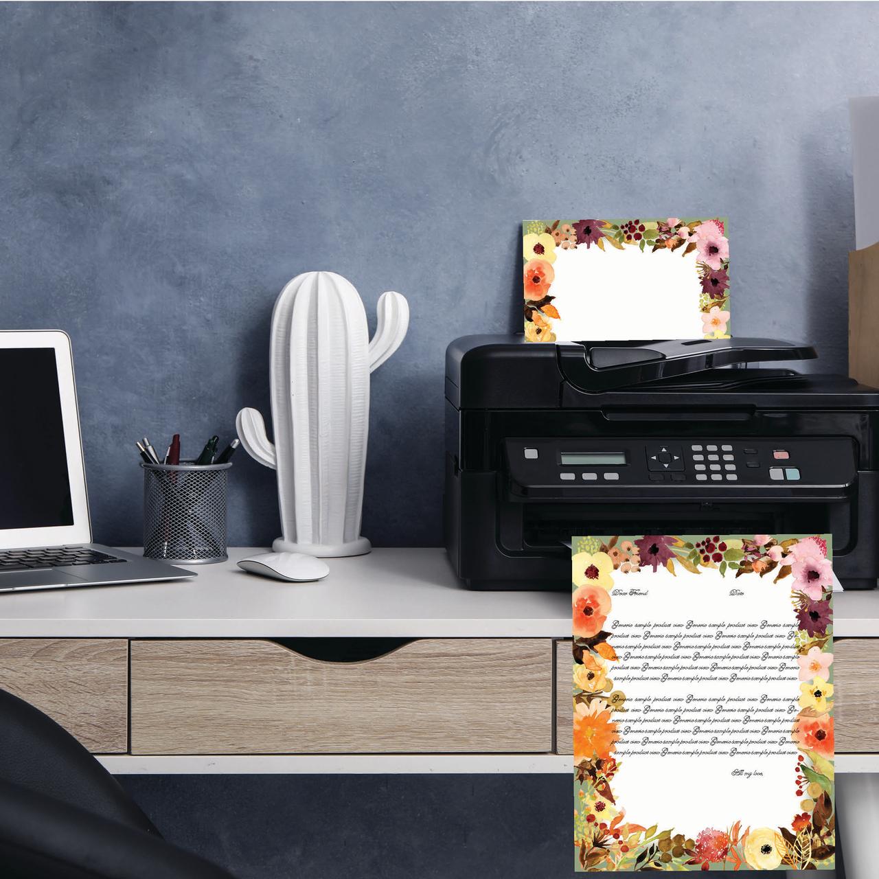 Fall Floral Letterhead Laser & Inkjet Printer Paper