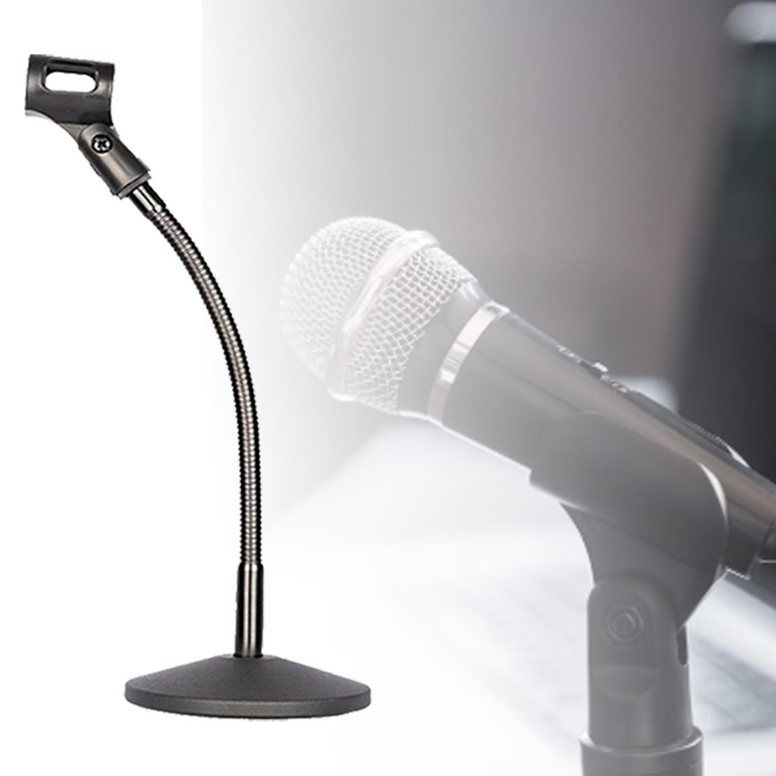 Table Mic Stand Flexible Gooseneck Desktop Metal Construction for Lectern Studio Gaming Podcast Broadcast Use