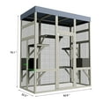 thumbnail image 4 of YIYADO Gray Wooden Catio Outdoor Pet Enclosure with Waterproof Top, Spacious and Secure Cat House & Small Animal Cage, 2 Napping Boxes, 4 of 6