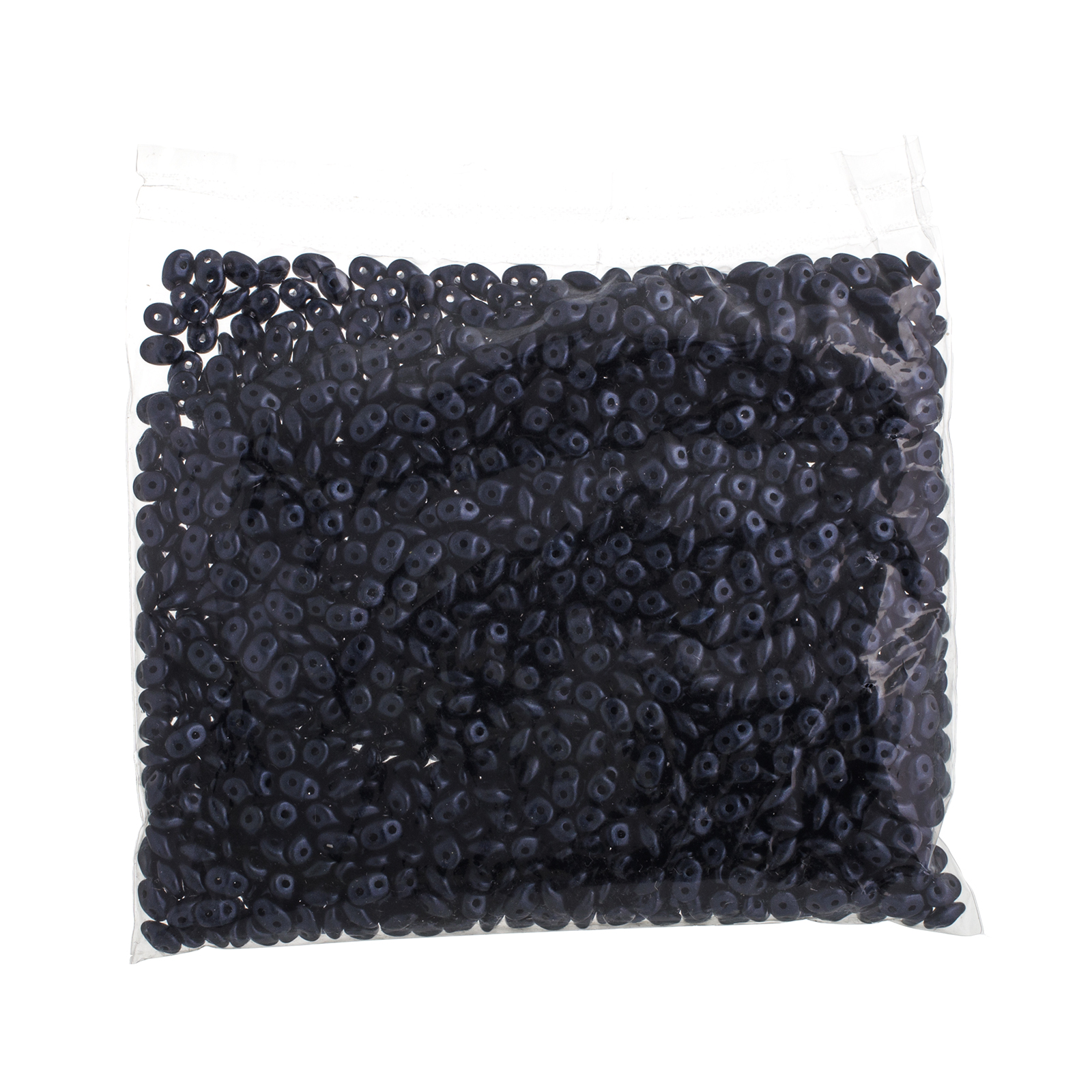 John Bead 100g Czech Glass Superduo 2-Hole Beads 2.5x5mm Jet Metallic Suede Dark Blue
