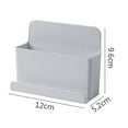thumbnail image 3 of SPOORYYO Wall-Hanging Mobile Phone and Remote Control Storage Box - No Hole Design, Gray ABS Material Decorative Box for Home Use, 3 of 5