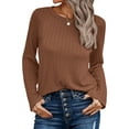 thumbnail image 4 of Fantaslook Textured Tops for Women Crew Neck Long Sleeve Shirts Fall Blouses Casual Basic Tee, 4 of 8