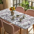 thumbnail image 3 of Spring Botanical Birds Table Cloths for 4 Foot Rectangle Tables, Garden Floral Twigs Farmhouse Patio Waterproof Elastic Fitted Tablecloths, Washable Rectangular Table Cover for Camping, 3 of 8