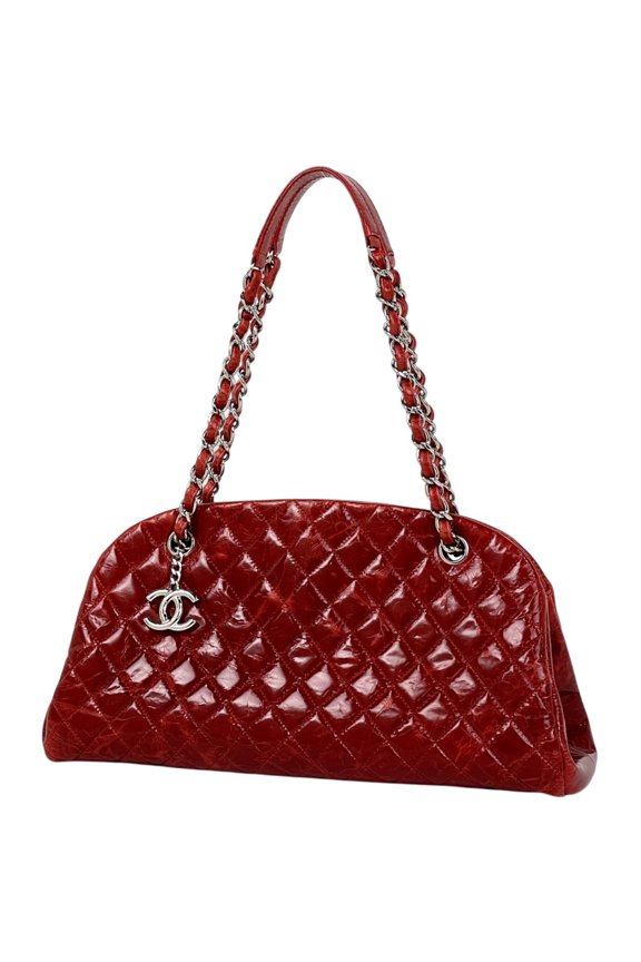 Pre-Owned Chanel Mademoiselle Chain Shoulder Bag, Comark Matelass Bowling Enamel Leather,...