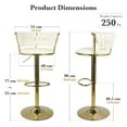 thumbnail image 3 of Hawsaiy Modern Velvet Bar Stool Set of 2 with Woven Back and Footrest for Kitchen, Bar, and Dining Spaces,Beige, 3 of 9
