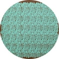thumbnail image 1 of Ahgly Company Indoor Round Abstract Turquoise Blue Contemporary Area Rugs, 8' Round, 1 of 4