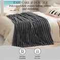 thumbnail image 2 of U by Bedsure Throw Blanket for Couch, Super Soft Cute Small Fleece Throws for Girls,Grey,50x60 inches, Wider Striped Design, 2 of 6