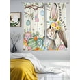 thumbnail image 3 of Beige Easter Bunny Sheer Curtains 72 Inch Length 2 Panels Set Window Treatments, Spring Easter Eggs Floral Wooden Rod Pocket Semi Curtains for Living Room/Bedroom/Kitchen Décor, 104"W x 72"L, 3 of 7