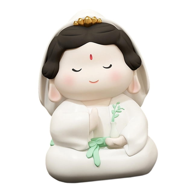 Buddha Statue Ornament Buddhist Figure Resin Cartoon Mini Tabletop Sculpture for B